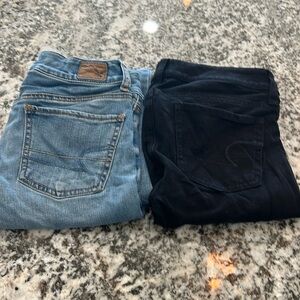 American Eagle Jeans Black Straight Jegging Stretch AE Skinny Y2K Slim Vintage